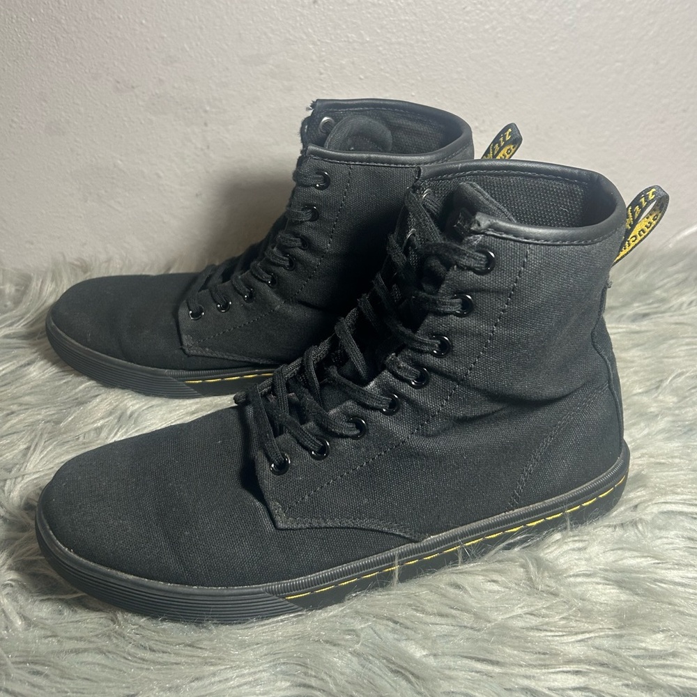 Dr. Marten's Sheridan Canvas Black High-Top Shoes Ankle Boot Size 10L - Picture 2 of 9